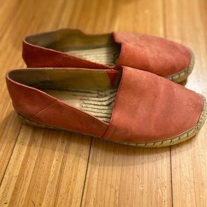 Slip on red espadrilles shoes